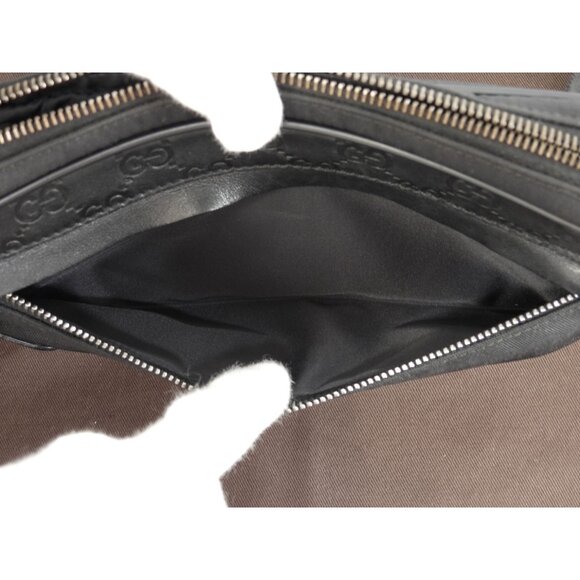 Authentic Gucci GG Supreme Monogram Waist Bag Belt Bag Pouch Mens Black Leather - Picture 6 of 10